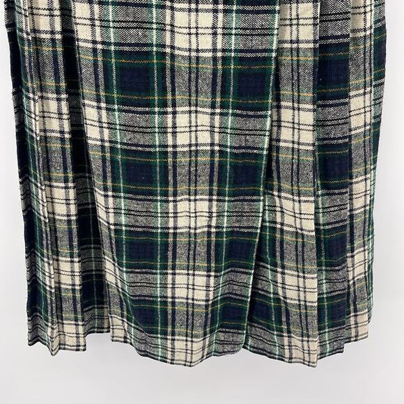 Vintage Lasting Impressions wool (?) plaid pleated wrap academic midi skirt - Picture 3 of 6